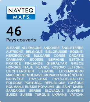 cartographie Navteq Europe 46 Pays
